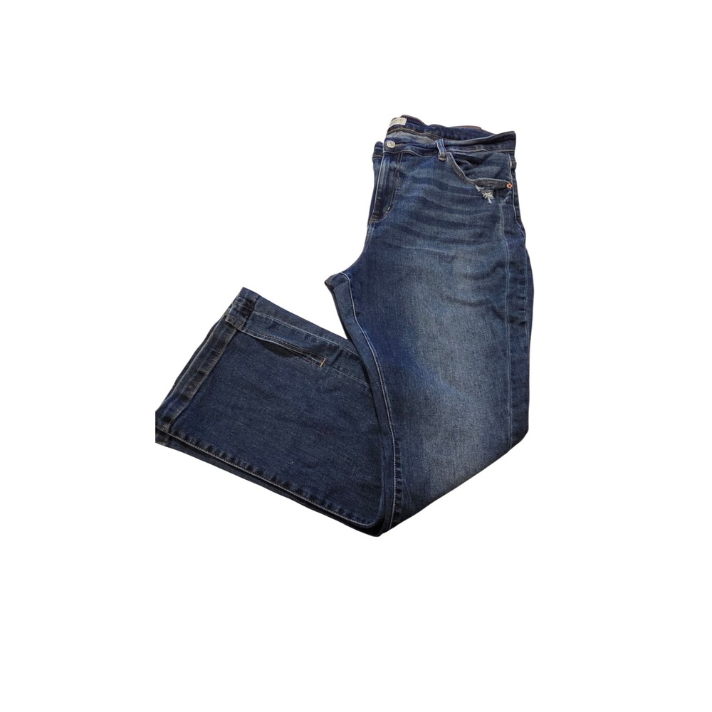 Artemis Vintage Flare Leg Jeans Blue Medium Wash Side Slit Size 20 Distressed - Picture 4 of 11